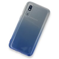 Newface Samsung Galaxy A2 Core Kılıf Lüx Çift Renkli Silikon - Mavi