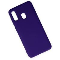 Newface Samsung Galaxy A20 Kılıf Nano içi Kadife Silikon - Mor