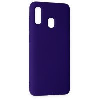 Newface Samsung Galaxy A20 Kılıf Nano içi Kadife Silikon - Mor