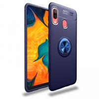 Newface Samsung Galaxy A20 Kılıf Range Yüzüklü Silikon - Mavi