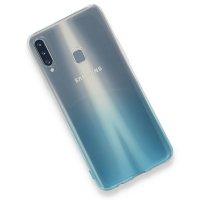 Newface Samsung Galaxy A20S Kılıf Lüx Çift Renkli Silikon - Turkuaz