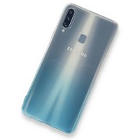 Newface Samsung Galaxy A20S Kılıf Lüx Çift Renkli Silikon - Turkuaz
