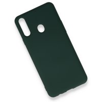 Newface Samsung Galaxy A20S Kılıf Nano içi Kadife Silikon - Koyu Yeşil