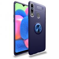 Newface Samsung Galaxy A20S Kılıf Range Yüzüklü Silikon - Mavi