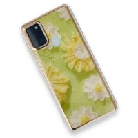 Newface Samsung Galaxy A21S Kılıf Çiçekli Silikon - Yeşil