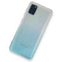 Newface Samsung Galaxy A21S Kılıf Lüx Çift Renkli Silikon - Turkuaz
