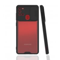 Newface Samsung Galaxy A21S Kılıf Platin Kamera Koruma Silikon - Siyah