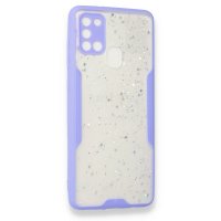 Newface Samsung Galaxy A21S Kılıf Platin Simli Silikon - Lila