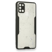 Newface Samsung Galaxy A21S Kılıf Platin Simli Silikon - Siyah