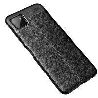 Newface Samsung Galaxy M22 Kılıf Focus Derili Silikon - Siyah