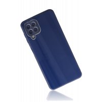 Newface Samsung Galaxy M32 Kılıf Glass Kapak - Lacivert