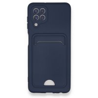Newface Samsung Galaxy M22 Kılıf Kelvin Kartvizitli Silikon - Lacivert
