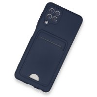 Newface Samsung Galaxy M22 Kılıf Kelvin Kartvizitli Silikon - Lacivert