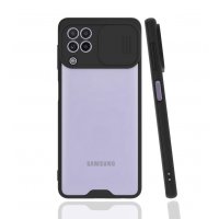 Newface Samsung Galaxy A22 Kılıf Platin Kamera Koruma Silikon - Siyah