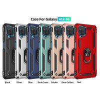 Newface Samsung Galaxy A22 Kılıf Sofya Yüzüklü Silikon Kapak - Siyah