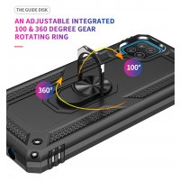 Newface Samsung Galaxy A22 Kılıf Sofya Yüzüklü Silikon Kapak - Siyah