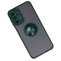 Newface Samsung Galaxy A23 4G Kılıf Montreal Yüzüklü Silikon Kapak - Yeşil