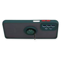 Newface Samsung Galaxy A23 4G Kılıf Montreal Yüzüklü Silikon Kapak - Yeşil