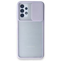 Newface Samsung Galaxy A23 4G Kılıf Palm Buzlu Kamera Sürgülü Silikon - Lila