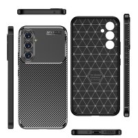 Newface Samsung Galaxy A24 4G Kılıf Auto Focus Karbon Kapak - Siyah