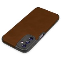 Newface Samsung Galaxy A24 4G Kılıf Loop Deri Silikon - Kahverengi