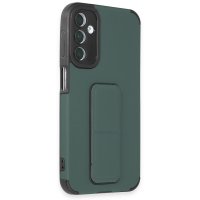 Newface Samsung Galaxy A24 4G Kılıf Mega Standlı Silikon - Yeşil