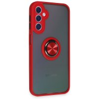 Newface Samsung Galaxy A24 4G Kılıf Montreal Yüzüklü Silikon Kapak - Kırmızı