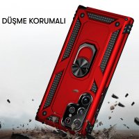 Newface Samsung Galaxy A24 4G Kılıf Sofya Yüzüklü Silikon Kapak - Yeşil