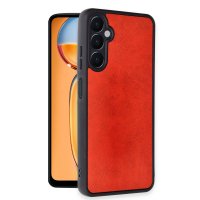 Newface Samsung Galaxy A25 5G Kılıf Aras Deri Kapak - Kırmızı