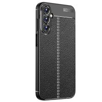 Newface Samsung Galaxy A25 5G Kılıf Focus Derili Silikon - Siyah