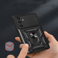 Newface Samsung Galaxy A25 5G Kılıf Pars Lens Yüzüklü Silikon - Siyah