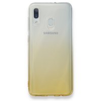 Newface Samsung Galaxy A20 Kılıf Lüx Çift Renkli Silikon - Sarı