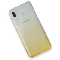 Newface Samsung Galaxy A20 Kılıf Lüx Çift Renkli Silikon - Sarı