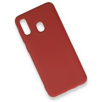 Newface Samsung Galaxy A20 Kılıf Nano içi Kadife  Silikon - Kırmızı