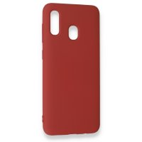 Newface Samsung Galaxy A30 Kılıf Nano içi Kadife Silikon - Kırmızı