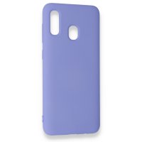 Newface Samsung Galaxy A20 Kılıf Nano içi Kadife Silikon - Lila