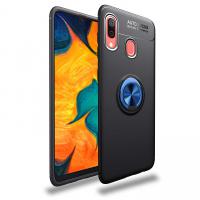 Newface Samsung Galaxy A30 Kılıf Range Yüzüklü Silikon - Siyah-Mavi