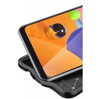 Newface Samsung Galaxy A31 Kılıf Focus Derili Silikon - Kırmızı