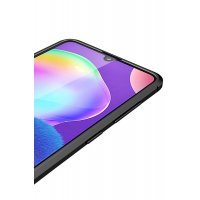 Newface Samsung Galaxy A31 Kılıf Focus Derili Silikon - Kırmızı