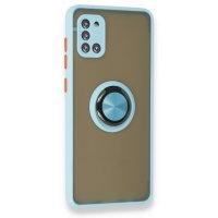 Newface Samsung Galaxy A31 Kılıf Montreal Yüzüklü Silikon Kapak - Buz Mavi