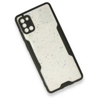 Newface Samsung Galaxy A31 Kılıf Platin Simli Silikon - Siyah