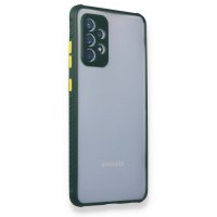 Newface Samsung Galaxy A32 5G Kılıf Miami Şeffaf Silikon  - Koyu Yeşil