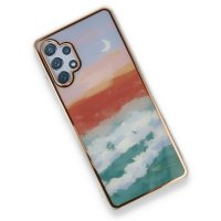 Newface Samsung Galaxy A32 Kılıf Çiçekli Silikon - Turkuaz