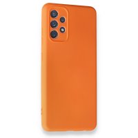 Newface Samsung Galaxy A32 Kılıf Nano içi Kadife Silikon - Turuncu
