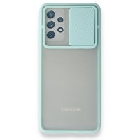 Newface Samsung Galaxy A32 Kılıf Palm Buzlu Kamera Sürgülü Silikon - Turkuaz