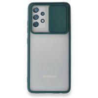 Newface Samsung Galaxy A32 Kılıf Palm Buzlu Kamera Sürgülü Silikon - Yeşil