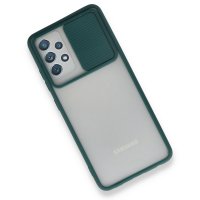 Newface Samsung Galaxy A32 Kılıf Palm Buzlu Kamera Sürgülü Silikon - Yeşil