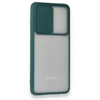 Newface Samsung Galaxy A32 Kılıf Palm Buzlu Kamera Sürgülü Silikon - Yeşil