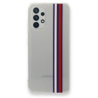 Newface Samsung Galaxy A32 Kılıf Prime Silikon - Beyaz-Kırmızı