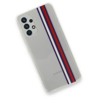 Newface Samsung Galaxy A32 Kılıf Prime Silikon - Beyaz-Kırmızı